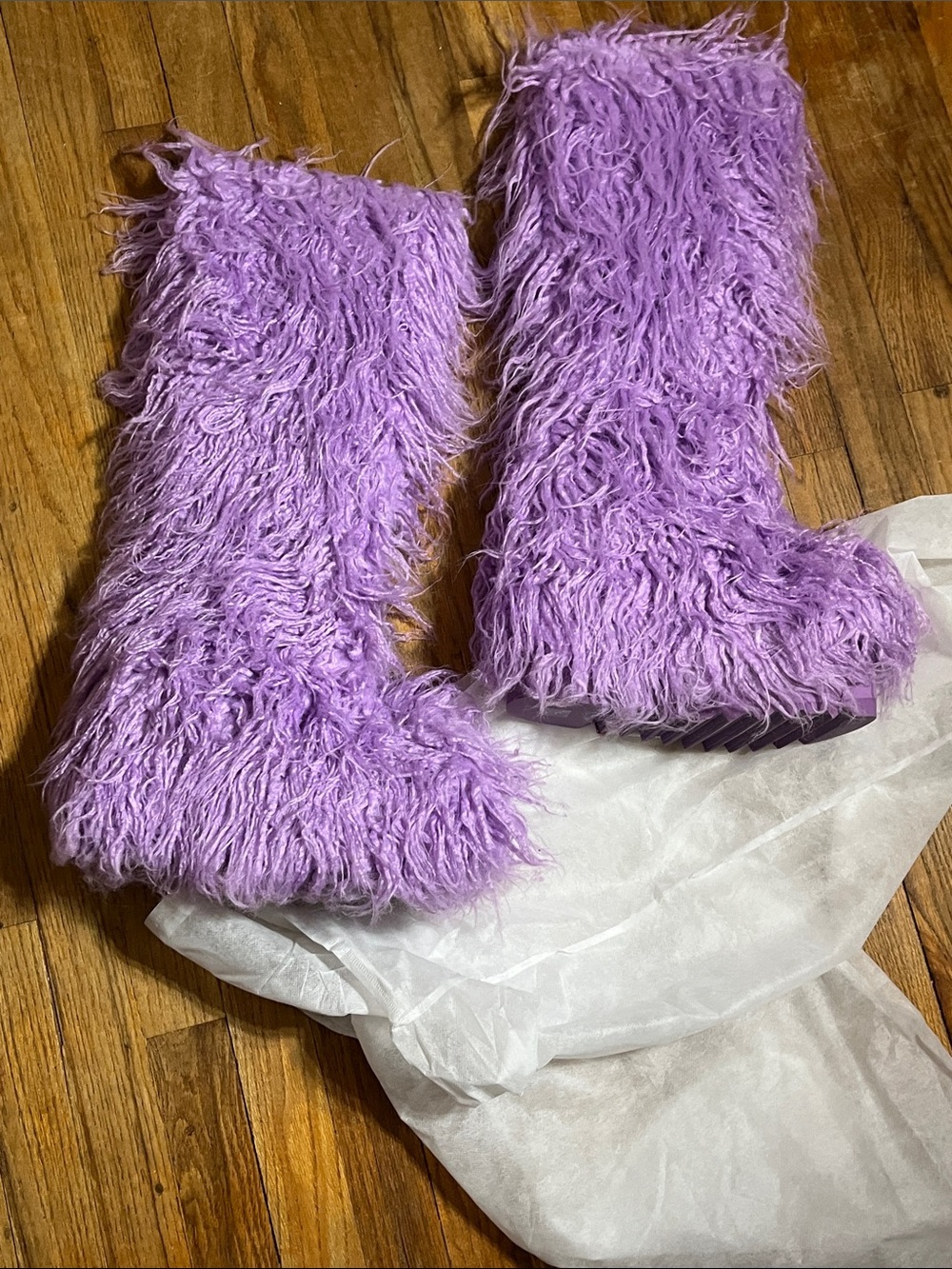 Club exx liquid rhythm faux fur boots